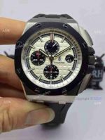 Replica Audemars Piguet EARRICHELLO Watch White Dial Black Rubber Watch